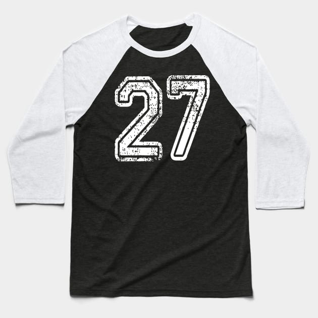 Number 27 Grungy in white Baseball T-Shirt by Sterling